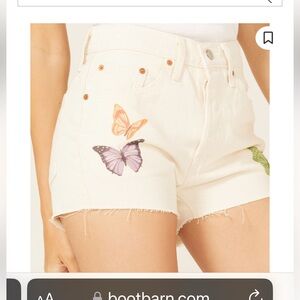 LEVI'S WOMEN'S 501 GIVE ME BUTTERFLIES HIGH RISE DENIM SHORTS